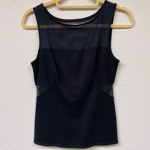 Black Sleeveless Top with mesh detail throughout